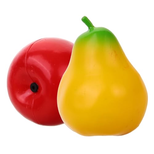 LRXIYODE 2 Stück Teiliges Obst Maracas für Bunte Kunststoff Rasseln in Apfel und Birnenform Pädagogisches Percussion Instrument zur Rhythmusgefühl und Motorik Geeignet für Kindergarten und von LRXIYODE
