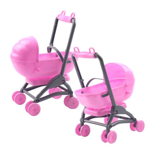 LRXIYODE 2 Stück Teiliges Puppenwagen Realistischer Kinderwagen für Jährige Mädchen Fördert Eltern Interaktion und Motorische Fähigkeiten für Rollenspiele Aus Hochwertigem Rosa von LRXIYODE