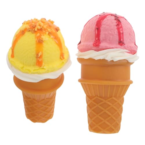 LRXIYODE 2 Stück Teiliges Realistische Eistüten Deko Eiscreme Attrappen Langlebige Sommer Foto Requisiten Wiederverwendbar für Home Staging Ladendekoration und Eventgestaltung von LRXIYODE