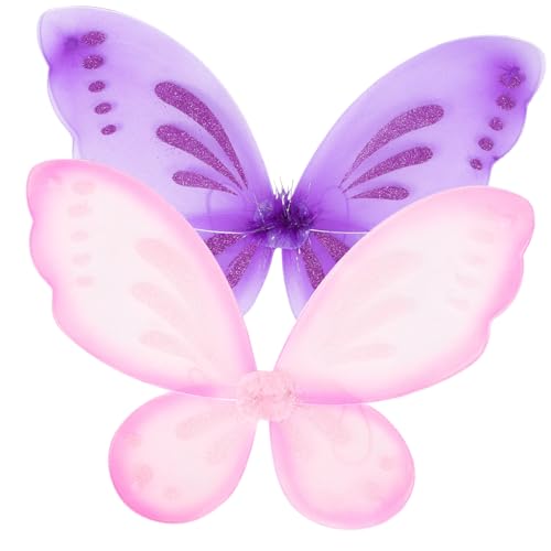 LRXIYODE 2 Stück Teiliges Schmetterlingsflügel in und Leichte Einzelschicht Fee Flügel für Kostüm Cosplay Karneval Halloween und Party Atmungsaktiv und Komfortabel für Mädchen von LRXIYODE