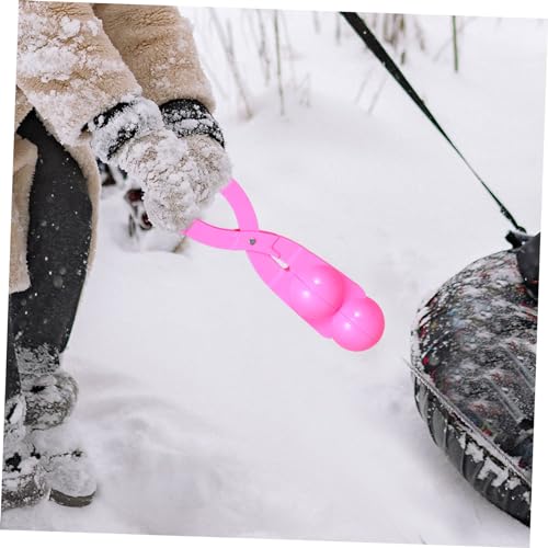 LRXIYODE 2 Stück Teiliges Schneeballclip mit Griff Herzform Kinderfreundliches Kunststoff Schneeballwerkzeug für Winterspielzeug Outdoor Schneeballschlachten Robust und Zufällige Farbe von LRXIYODE