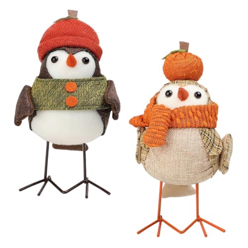 LRXIYODE 2 Stück Vogel Ornamente Zum Erntedankfest Heimdekoration Vintage Küchendekoration Tischdekoration Herbstfigur Für Zuhause Herbstdekorationen Erntedankdekorationen von LRXIYODE