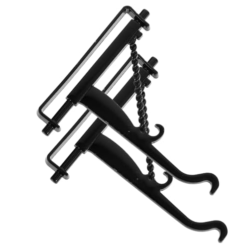 LRXIYODE 2 Stück Weihnachts-puppenhaus-Haken Decke Miniatur Tür Künstlich Hängender Zimmerpflanzenhalter Geländer Korb Klein Bausatz Glockenspiel Futterspender Minis Steht Black Legierung von LRXIYODE