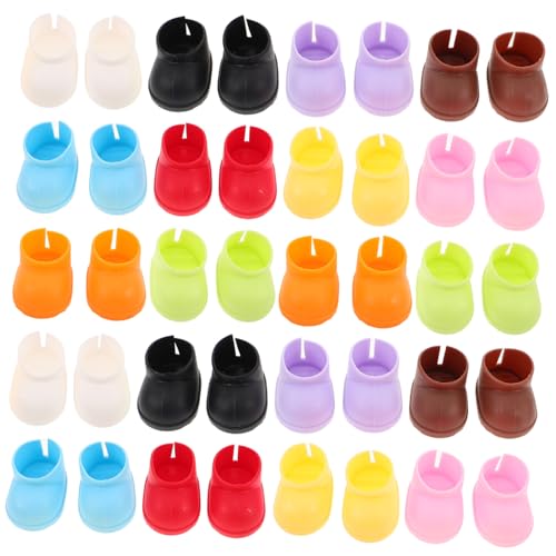 LRXIYODE 20 Paare Mini Puppen Schuhe Stiefel Weiche Doll Booties Fingerpuppen Fußbekleidung Vielseitig für DIY Puppenkleidung Zubehör von LRXIYODE