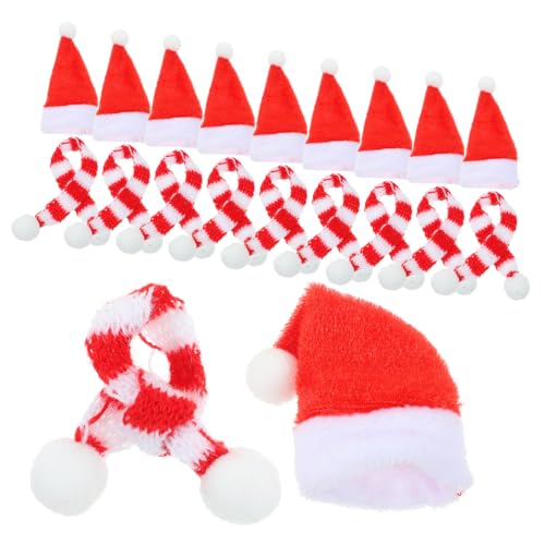 LRXIYODE 20 Stück Handgefertigte Mini Weihnachtsmützen und Gestrickte Rote Weiße Schals Teiliges Puppendekor Festliche DIY Weihnachtsdekoration für Zuhause LRXIYODE 20 Stück Handgefertigte Mini Weihnachtsmützen und Gestrickte Rote Weiße Schals Teiliges Puppendekor Festliche DIY Weihnachtsdekoration für Zuhause von LRXIYODE
