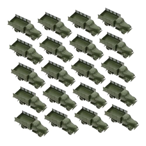 LRXIYODE 20 Stück LKW Modell Modellautos Aufbewahrungsauto Transportfahrzeug Auto Cartoon Modellauto LKW Kunststoff Auto Olivgrün von LRXIYODE