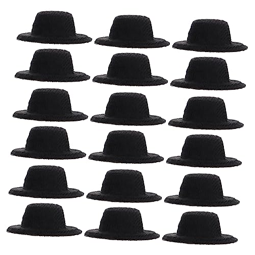 LRXIYODE 20 Stück Mini Formelle Hüte für Puppen Schwarze Miniatur Hüte für DIY Projekte und Puppenzubehör für Kreative Bastelideen und Rollenspiele von LRXIYODE