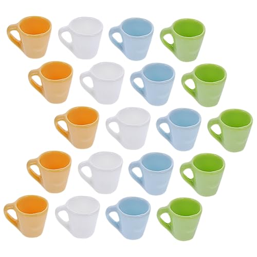 LRXIYODE 20 Stück Mini-Tasse winzige Tassen Mini-Becher Kleiner Becher Cute Mugs Tiny Cup puppenhauszubehör Küchenbechermodell Puppenbecher Mini-Hausmilchbecher Mini -Kaffeetassen Harz von LRXIYODE
