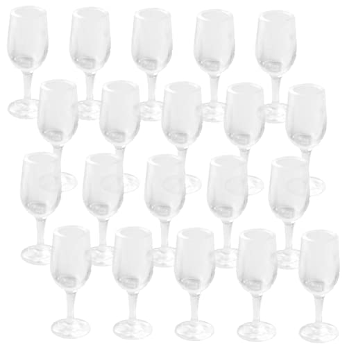 LRXIYODE 20 Stück Mini Weinglas Mini-Tassen Puppenhausmöbel Mini Puppenhaus Weingläser Mini-Puppenhauszubehör plastikenten plasure mockin Mini-Hausgläser Miniaturhausdekoration Transparent von LRXIYODE