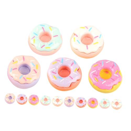 LRXIYODE 20 Stück Miniatur Doughnut für Puppenhäuser Farben Realistische Dekoration für DIY Projekte und Miniatur Szenen für Kreative Bastler und Sammler von LRXIYODE