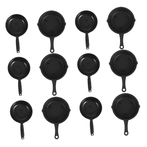 LRXIYODE 20 Stück Miniatur Wok Mini Herd Funktionierende Puppenhaus Miniaturen Miniatur Kochgeschirr Miniatur Küchenzubehör DIY Miniatur Kit Mini Kochspielzeug Mini Kit Abs von LRXIYODE