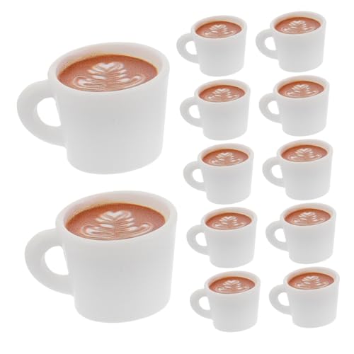 LRXIYODE 20 Stück Puppenhaus-kaffeetasse Puppenhauszubehör Kaffeetassenspielzeug Simulation Milchteetasse Mini-teetassen DIY Cup - Mini-kaffeetasse Mini-Cup-anhänger Plastik Weiß von LRXIYODE