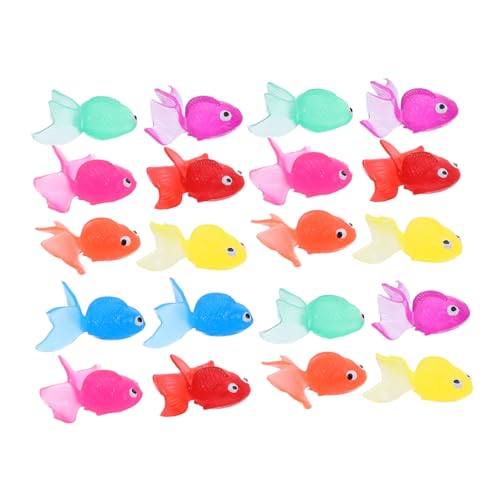 LRXIYODE 20 Stück Schwimmende Künstliche Goldfische aus Umweltfreundlichem TPR Realistische Simulation Gummifische als Aquarium Dekoration Farblich Gemischt Langlebig und Pflegeleicht von LRXIYODE