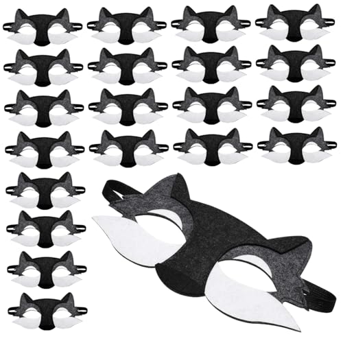 LRXIYODE 20 Stück Teiliges Cosplay Wolf Halbgesichts Masken aus Filz Realistisch und Leicht mit Elastischem Band Bequeme Halloween Tiermaske für Jungen und Mädchen für Maskerade und LRXIYODE 20 Stück Teiliges Cosplay Wolf Halbgesichts Masken aus Filz Realistisch und Leicht mit Elastischem Band Bequeme Halloween Tiermaske für Jungen und Mädchen für Maskerade und von LRXIYODE
