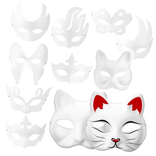 LRXIYODE 20 Stück Teiliges DIY Pappmaché Masken Unbemalt Masquerade Party Masken zum Bemalen Karneval Halloween Cosplay Dekorative Halbmasken für Erwachsene LRXIYODE 20 Stück Teiliges DIY Pappmaché Masken Unbemalt Masquerade Party Masken zum Bemalen Karneval Halloween Cosplay Dekorative Halbmasken für Erwachsene von LRXIYODE