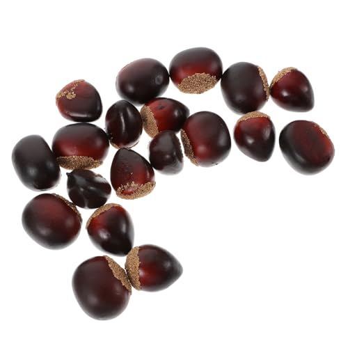 LRXIYODE 20 Stück Teiliges Künstliche Kastanien Deko Lebensnahe Fake Nuts Modelle Langlebige Stabile Materialqualität für Weihnachtsdeko Küchen und Tischdekoration Fotorequisiten von LRXIYODE