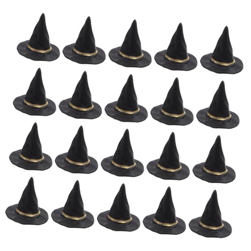 LRXIYODE 20 Stück Teiliges Mini Hexenhüte Schwarz Miniatur Hexenhut für Halloween Bastelarbeiten DIY Puppendeko Winzige Party Hüte Hexen Dekoration für Festliche Anlässe von LRXIYODE