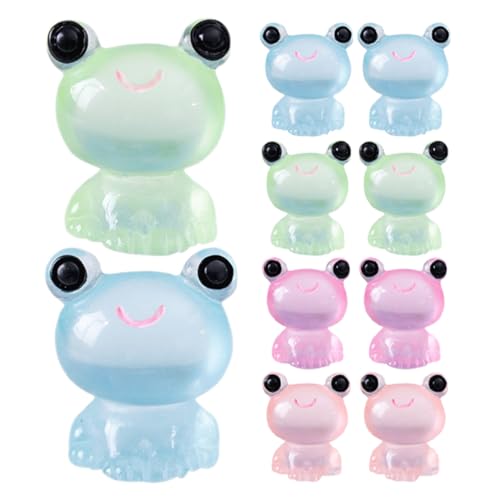 LRXIYODE 20 Stück Teiliges Mini Resin Frosch Leuchtende Mikro Frosch Figuren für Gartenlandschaft Dekorative Gartendeko für Balkon Terrasse Puppenhaus und Innenhof von LRXIYODE
