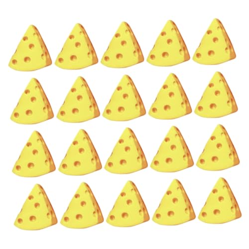LRXIYODE 20 Stück Teiliges Miniatur Käse Dreieck Modellset Realistische Künstliche Käsefiguren Puppenhaus Dekoration Vielseitig Detailgetreu für Mini Küchen und Sammlungen von LRXIYODE