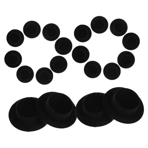 LRXIYODE 20 Stück Teiliges Miniatur Top Hats Puppenhüte aus Flockiertem Harz Sichere DIY Bastelaccessoires für Schneemann und Weihnachtsdekoration für Puppen Handwerk und Partybedarf von LRXIYODE