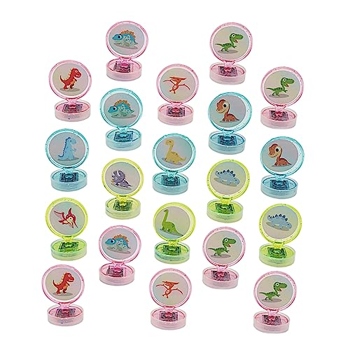 LRXIYODE 20 Stück Teiliges Set Niedlicher Dinosaurier Stempel für Partys Belohnungen im Kindergarten und Kreative Bastelprojekte mit Freunden von LRXIYODE