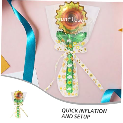 LRXIYODE 20 Stück Teiliges Sonnenblumen Handheld Folienballons für Sommergeburtstag Babyparty Hochzeitsdekorationen Fotorequisite Partyzubehör von LRXIYODE
