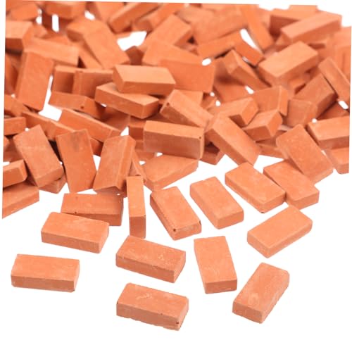 LRXIYODE 200 Stück Maßstab Realistische Rote Bausteine für DIY Sandtisch Mini Garten Dekoration Langlebige Argil Materialien für Mikro Landschafts und Modellbau von LRXIYODE