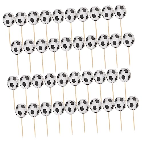 LRXIYODE 24 Stück Fußball-zahnstocher-flagge Kuchenverzierung Cupcake-topper Kuchendeckel Muffin-topper Party-kuchen-topper Desserteinsatz Topper Papier von LRXIYODE