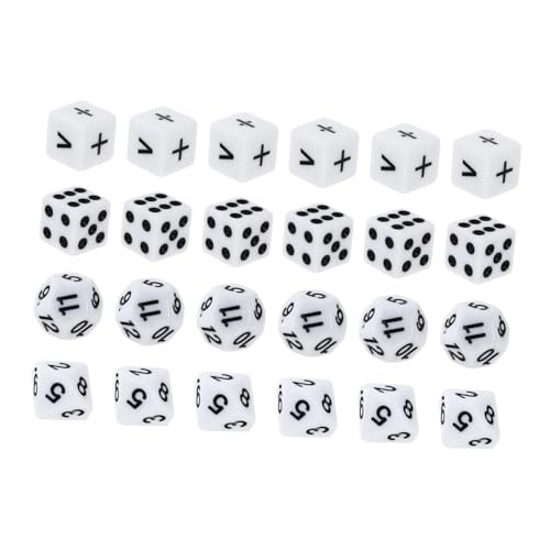LRXIYODE 24 Stück Teiliges Acrylwürfel für Mathematische Lernwürfel mit Abgerundeten Ecken Sicheres Würfelspiel Lernspielzeug für Schüler und Eltern Junge Mädchen Interaktion von LRXIYODE
