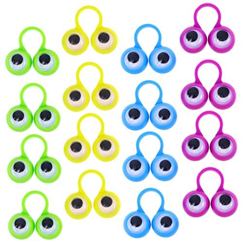 LRXIYODE 24 Stück Teiliges Fingerspielzeug mit Großen Augen Sicherer Kunststoff Glatte Oberfläche Leicht und Tragbar Farblich Sortiert für Kleinkinder und Kindergeburtstage Zufällige Farbe von LRXIYODE