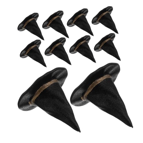 LRXIYODE 24 Stück Teiliges Mini Hexenhüte Schwarz Handgefertigte Mini Hüte für Puppen DIY Bastelbedarf Halloween Partydekoration Flaschenaufsätze Tischmittelstücke von LRXIYODE