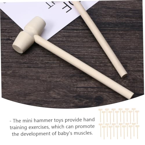 LRXIYODE 24 Stück Teiliges Mini Holzhammer für Junge Mädchen und Kleinkinder Motorikförderndes Holzklopfspiel Kindgerechtes Lernspielzeug zur Hand Auge Koordination und Geduldsteigerung von LRXIYODE