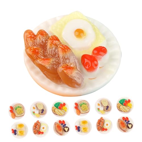 LRXIYODE 24 Stück Teiliges Mini Snack Modell Realistische Puppenhaus Lebensmittel Dekoration Bunte Miniatur Essensornamente Langlebig Farbecht für Mini Haus Rollenspiele von LRXIYODE