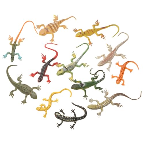 LRXIYODE 24 Stück Teiliges Realistische Geckos aus Sicherem Kunststoff Lebensechte Eidechsen Figuren als Witzige Requisiten für Partys Spaßspielzeug für Aprilscherz und Halloween von LRXIYODE