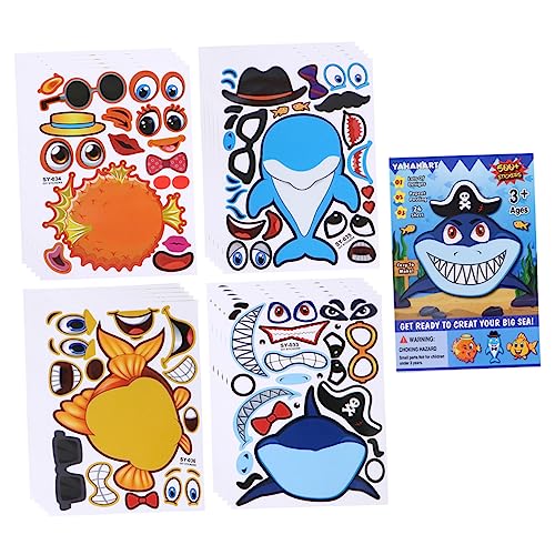 LRXIYODE 25 Blatt Ostern Machen Sie Ihren eigenen Aufkleber Mix-and-Match-Aufkleber Aufkleber für Bastelprojekte Gesichtsübereinstimmungsaufkleber von LRXIYODE