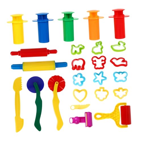 LRXIYODE 25 Stück Teiliges Knetwerkzeug Set Knetformen Kit Buntes DIY Clay Molding für Kleinkinder Kreatives Bastelset zur Motorischer und Kognitiver Fähigkeiten von LRXIYODE