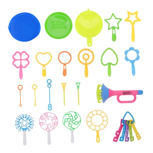 LRXIYODE 29 Stück Teiliges Seifenblasenstab für Langlebiger Handgriff Praktischem Tablett für Seifenwasser Sicherer Kunststoff für Sommer Party Indoor und Outdoor Spielspaß von LRXIYODE