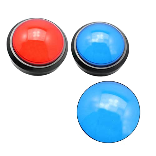 LRXIYODE 2Stücke Antwortspielzeug Mit Großen Tasten Und LED Beleuchtung Elektronischer Buzzer Für Interaktive Spiele Ohne Batterie Rot Blau von LRXIYODE