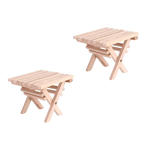 LRXIYODE 2Stücke Miniatur Faltbarer Tisch Holz Modell für Puppenhaus Dekoration Kleiner Möbel LRXIYODE 2Stücke Miniatur Faltbarer Tisch Holz Modell für Puppenhaus Dekoration Kleiner Möbel von LRXIYODE