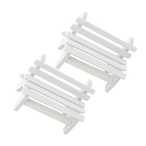 LRXIYODE 2Stücke Mini Hausstuhl Weißer Holzstuhl für Puppenhaus Dekoration Kreatives Mini Möbel für Rollenspiele und Büroschmuck Umweltfreundliches Material von LRXIYODE