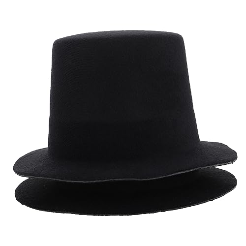 LRXIYODE 2Stücke Mini Hut Verzierung Schwarze Tops Hüte für DIY Puppenkostüme für Mini Dolls und Handwerksprojekte Langlebig Gefertigt von LRXIYODE