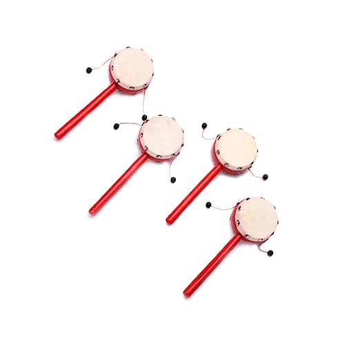 LRXIYODE 2stücke Schafsleder Rassel-Trommel Mit Rotem Holzgriff Schüttelspielzeug Für Junge Mädchen Frühkindliche Bildung Traditionelle Musikinstrumente Für Junge Mädchen von LRXIYODE