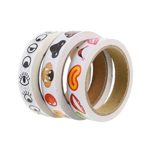 LRXIYODE 3 Rollen Selbstklebende Sticker für Augen Nase und Mund Kreative Aufkleber für für DIY Projekte und Bastelarbeiten LRXIYODE 3 Rollen Selbstklebende Sticker für Augen Nase und Mund Kreative Aufkleber für für DIY Projekte und Bastelarbeiten von LRXIYODE