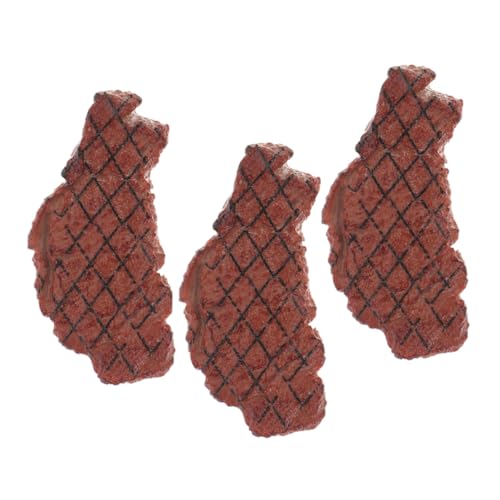 LRXIYODE 3 STÜCKE Realistisches Fake Steak Modell Teiliges Langlebiges Kunststoff Fleischmodell Realistische Textur für Restaurant Küche Dekoration Western Küche Deko von LRXIYODE
