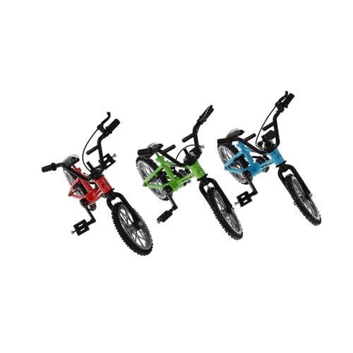 LRXIYODE 3 Sätze Mini Finger Bikes aus Realistische Simulation Farbenfrohe Miniatur Fahrradspielzeuge für Pädagogisches Lernspielzeug Robust und Langlebig von LRXIYODE