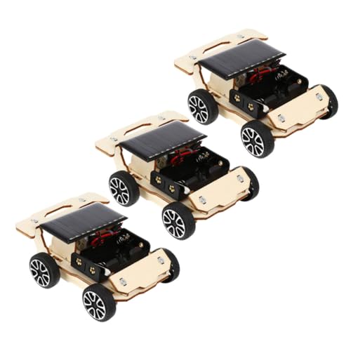 LRXIYODE 3 Sätze Mini Solar Auto Bausatz Wissenschaftliches Experiment DIY Lernspielzeug für Jungen Ab Jahren Solarauto Modell Bausatz Handfertigkeit und Wissenschaftskompetenz von LRXIYODE
