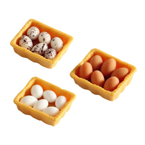LRXIYODE 3 Sätze Mini verpackte Eier für kinderspielzeug + trauzeugengeschenke die klein Puppenstuben-Eier Mini-Ei-Modelle Miniatur -Dekore Harz von LRXIYODE