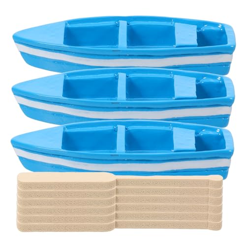 LRXIYODE 3 Sätze Realistische Micro Landscape Boot Modelle aus Resin Detailgetreue Szene Layout Dekoration für Zuhause Balkon Garten und DIY Miniatur Landschaften von LRXIYODE