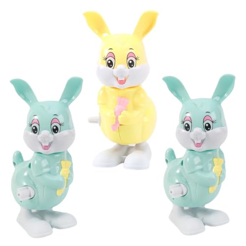 LRXIYODE 3 Stück Aufziehbare Plastikrabbitspielzeuge für Bunte Ostergeschenke Lustige Partyspielzeuge Fördert die Hand Augen Koordination und Kreativität Zufällige Farbe Zufällige Farbe von LRXIYODE