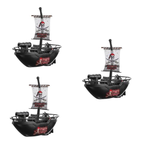 LRXIYODE 3 Stück Elektrisches Teiliges Piratenschiff Badewannenspielzeug Wasserdichtes Badeboot Wasserspielzeug für Pool und Badspaß von LRXIYODE